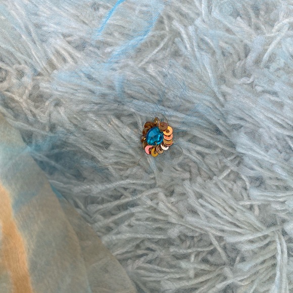 Flower gold and blue patiala style salwar - Picture 6 of 8